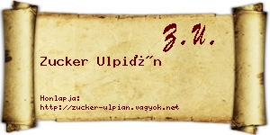 Zucker Ulpián névjegykártya